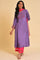 Purple Embroidered kurta, Pants And Dupatta Set