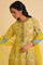 Lime Yellow Printed Long Dress & Dupatta Set