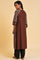 Brown Print Mix Straight kurta