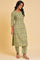 Light Green Embroidered Yoke Plus Size kurta