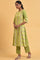 Green Floral Printed Straight Summer kurta