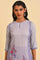 Purple Print Mix Straight Summer Kurta