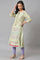 Light Green Mock Layer Printed kurta