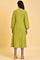 Green Embroidered Crinkled kurta