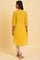 Yellow Glitter Printed kurta