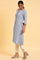 Light Blue Embroidered Cotton Summer kurta