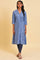 Blue V-Neck Summer kurta