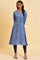 Blue V-Neck Summer kurta