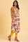 Yellow Scarf Patterned Printed kurta