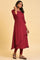 Maroon Mock Layered kurta In Moss Buti