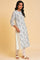 Plus Size White Printed Button Down kurta