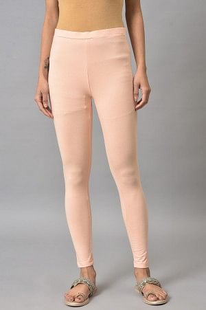 Peach Cotton Jersey Tights