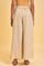 Beige Front Overlap Pants