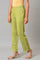 Nile Green Straight Pants With Lace