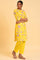 Yellow Floral Print kurta & Straight Pants Co-Ord Set