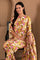 Yellow Floral Printed Keyhole Neck Kurta and Pants Co-ord Set with Dupatta