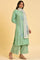 Light Green Printed kurta, Parallel Pants & Dupatta Set