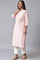 Light Pink Mandarin Collar Embroidered kurta Set