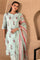 Turquoise Green Floral Printed With Lace Pure Cotton Straight Kurta and Pants Set with Kota Dupatta