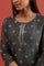 Grey Cotton Silk Jacquard Kurta With Embroidery