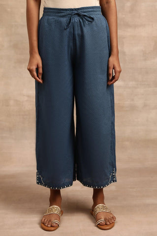 Indigo Chevaron Print Parallell Pants