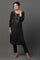 Black Embroidered Velvet Kurta and Pants Set