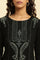 Black Paisley Embroidered Winter Flared Kurta And Tights Set