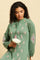 Wasabi Green Printed Winter Kurta And Tights Set