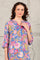 Blue Floral Printed Rayon Straight Kurta