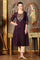 Wine Embroidered A-Line Silk Blend Kurta with Straight Pant and Dupatta Set