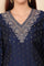 Blue Dori Embroidered Chanderi Straight Kurta