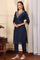 Blue Dori Embroidered Chanderi Straight Kurta