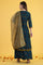 Blue Printed Sequins Flared Kurta & Flared Pants with Dupatta Set