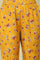 Mustard Yellow Floral Printed Breezy Rayon A-Line Kurta And Pants Set