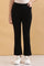 Black Solid Flared Pants With Elasticated Waist