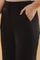 Black Solid Straight Fit Rayon Pants With Button And Zip Closure