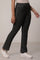 Black Solid Flared Cotton Pants
