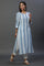 Blue and White Stripe Printed Casual Kurta