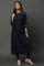 Blue Denim Dobby Textured Kurta
