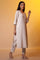 Beige Yarn-Dyed Checkered Kurta and Palazzo Set