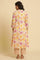 White Floral Printed Flared Kurta