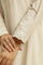 Off-White Cotton Kurta With Mirror Work