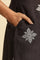Black Embroidered A-Line Kurta