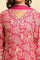 Pink Floral Printed A-Line Kurta, Pants And Dupatta Set