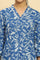 Blue Leaf Printed Straight Kurta And Pants Set