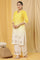 Yellow Ombre Embroidered Kurta, Pants And Dupatta Set