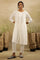 White Chikankari Shirt Kurta In Cotton Voile