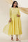 Yellow Chikankari Anarkali Kurta In Cotton Voile