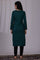 Blue Embroidered Thread Work Acrylic Straight Kurta