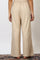 Beige Solid Rayon Parallel Pants